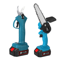 2PCS CordlessPruning Shears 6 Inch Electric Chainsaw Pruners Cutting Pruning Branch Set Garden Tools with 2 Lithium battery
