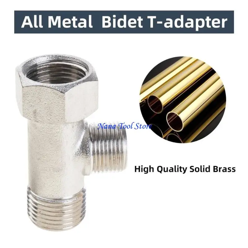 31GJ Practical T Water Diverters Adapter Brass Construction Convenient for Shower Head Bidets Campers Plumbing