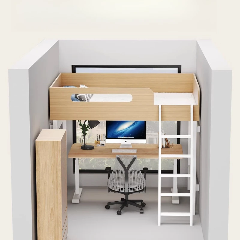 With fence, can lift household upper and lower beds, fully automatic intelligent electric beds, apartment electric lifting beds
