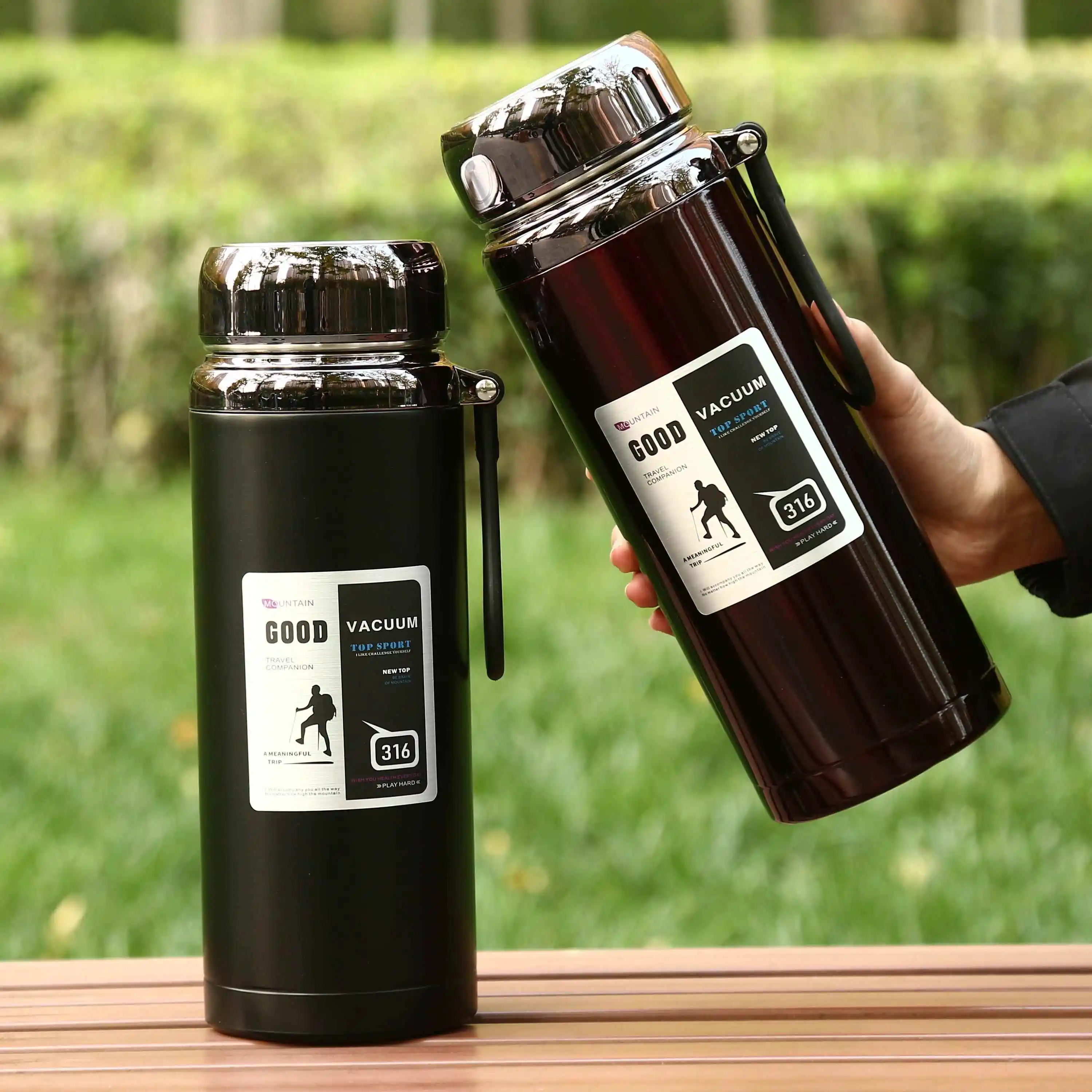 

Large Capaci Men's Thermal Cup Outdoor Vehicle Mounted Water Bottle High End Insulated Mug Portable Carrng Stainl Steel