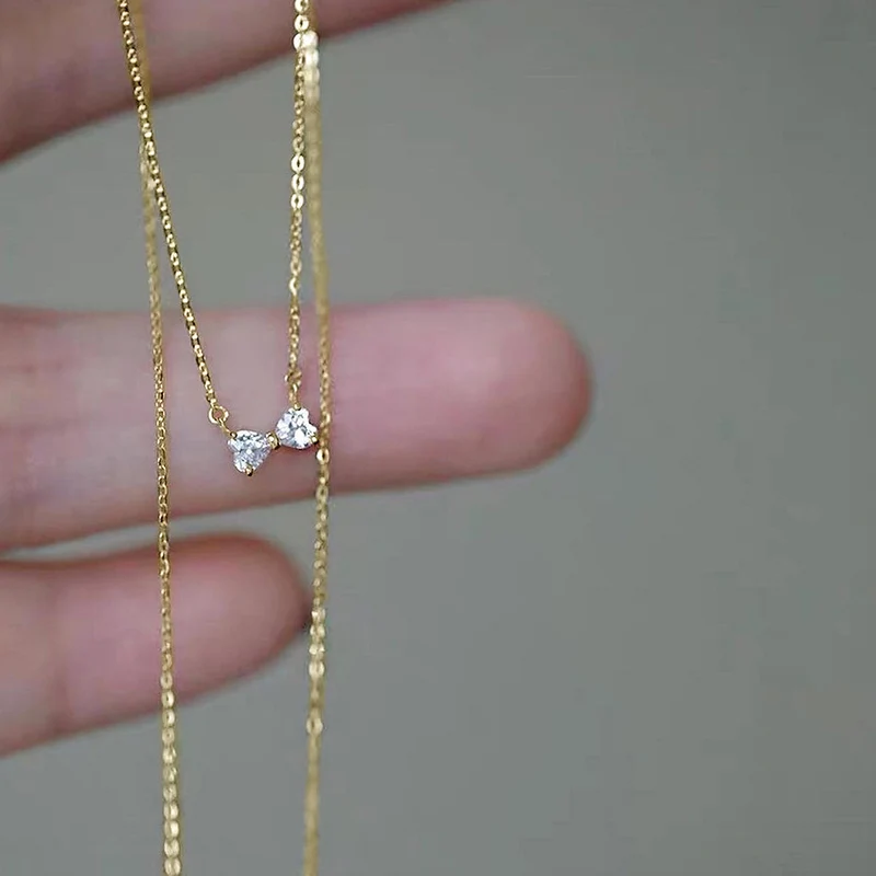 Huitan Zierliche Schleifenanhänger-Halskette für Damen, exquisite O-Kette, goldfarben, für den Alltag, temperamentvoll, süßer Schmuck