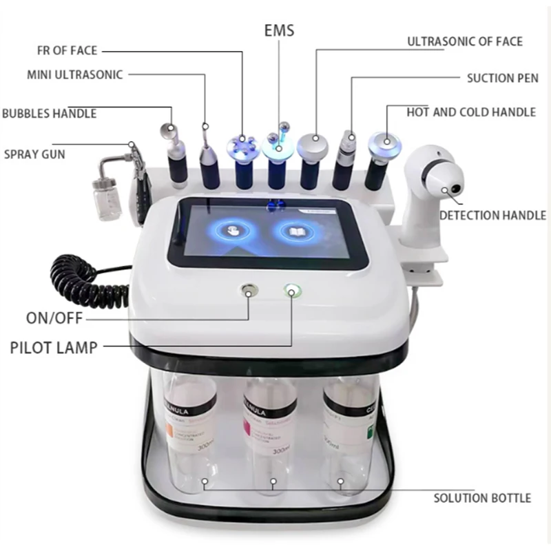 Latest Promotion Price 10 In 1 Hydro Diamond Dermabrasion Facial Care Deep Cleaning Machine With Skin Analysis Beauty Device