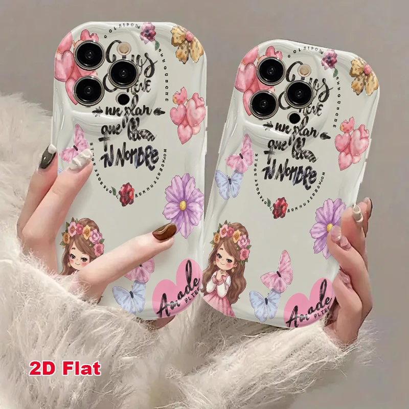 2D Flat Soft Silicone Phone Case For iPhone 17 Pro Max 16 18 Pro 13 11 15 14 Plus 12 17 16E 17Promax Shockproof Transparent Funda Cover