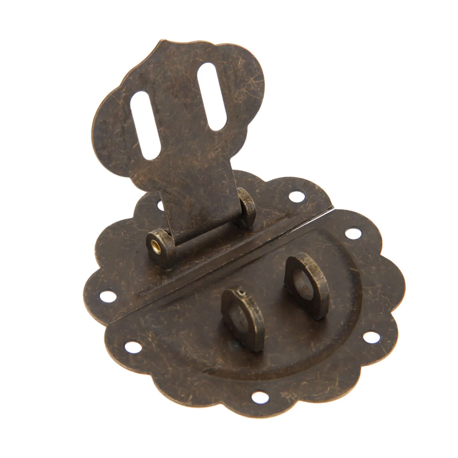 58mm Antique Wood Box Hasp Lock Vintage Decorative Jewelry Gift Box Suitcase Hasp Latch Hook Furniture Buckle Clasp Lock w/Screw