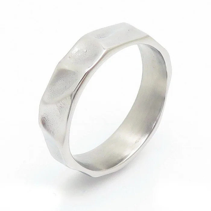 Fongten Thin Stainless Steel Ring For Men Geometric Punk Simple Finger Decoration Fashionable Party Jewelry Boyfriend Gifts
