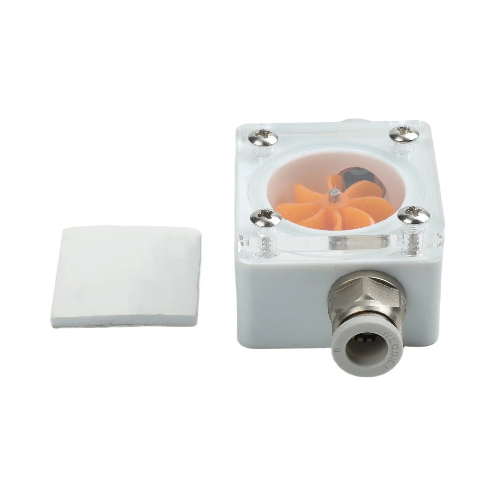 Water Flow Monitoring Device for Engraving Machine Cooling Loops Featuring Transparent Impeller and Compact Metal Construction