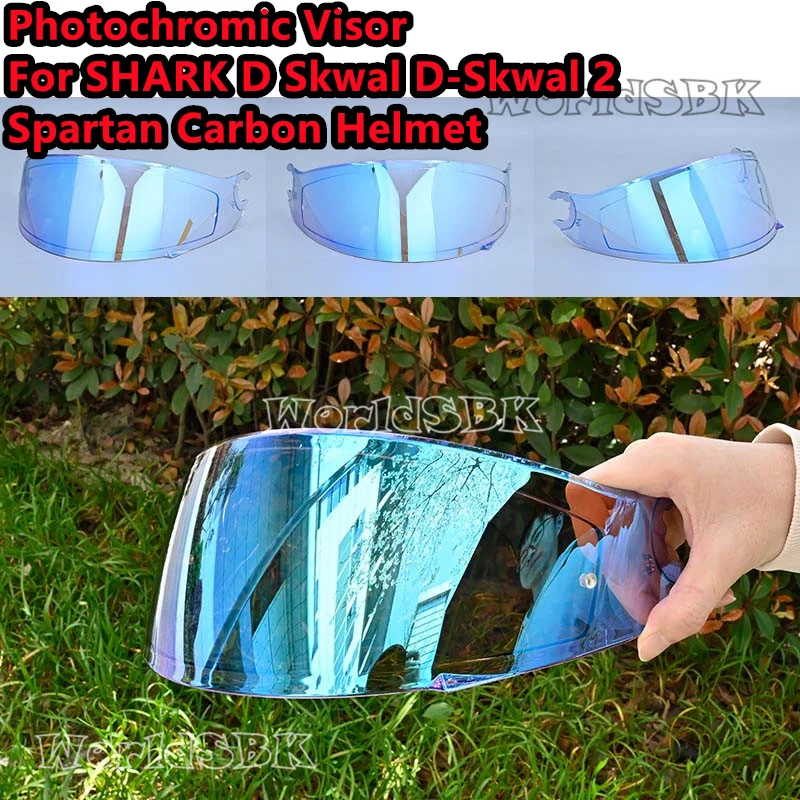 SHARK D-SKWAL2対応 交換バイザー新品 透明銀色 オーロラシルバー Photochromic Visor Lens for SHARK D Skwal 2