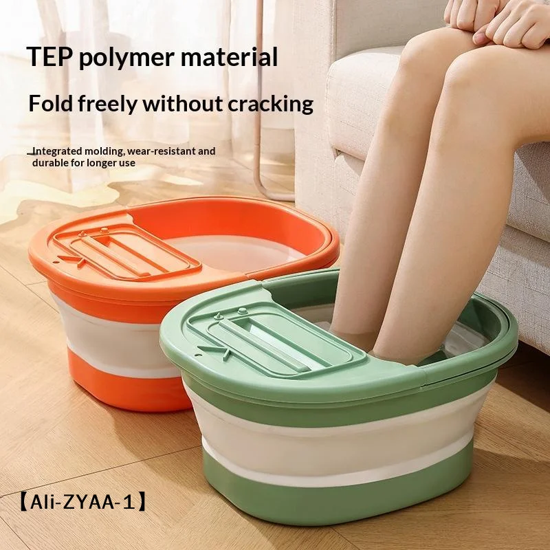 【A】Collapsible TEP Material Foot Soak Bucket Foldable Footbath Massage Tub Portable Spa Pedicure Bathtub For Family Daily Use