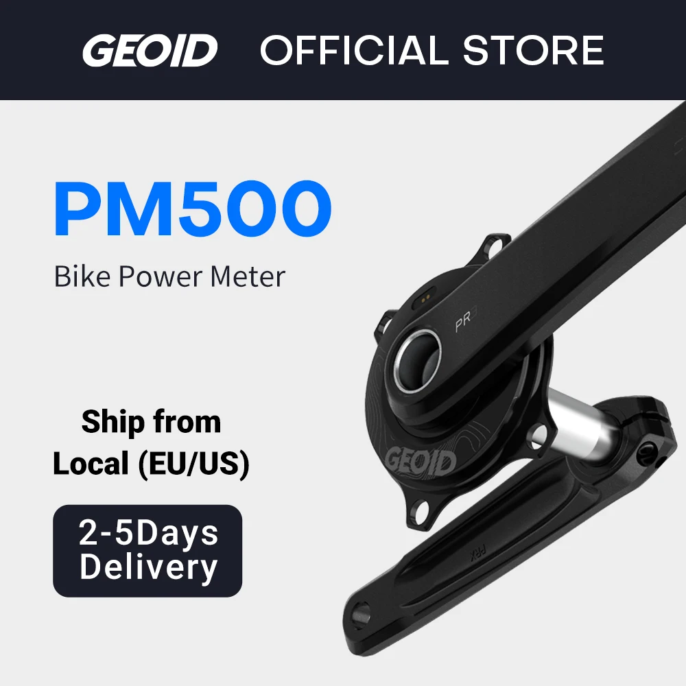 Capteur de puissance pour vélo GEOID PM500, 4 boulons, 110 BCD, axe de 24 mm, manivelle de vélo avec capteur de cadence pour Shimano, précision de ±1,5 %, autonomie de la batterie de 300 h