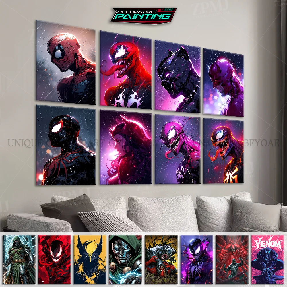 

Venom Spider Man Wolverine Canvas HD Printed Painting Wall Art Poster Home Decor Pictures Living Room Movie Frameless Mural