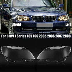 Car Front Headlight Lens Cover For BMW 7 Series E65 E66 2005 2006 2007 2008 Glass Auto Shell Headlamp Lampshade Transparent
