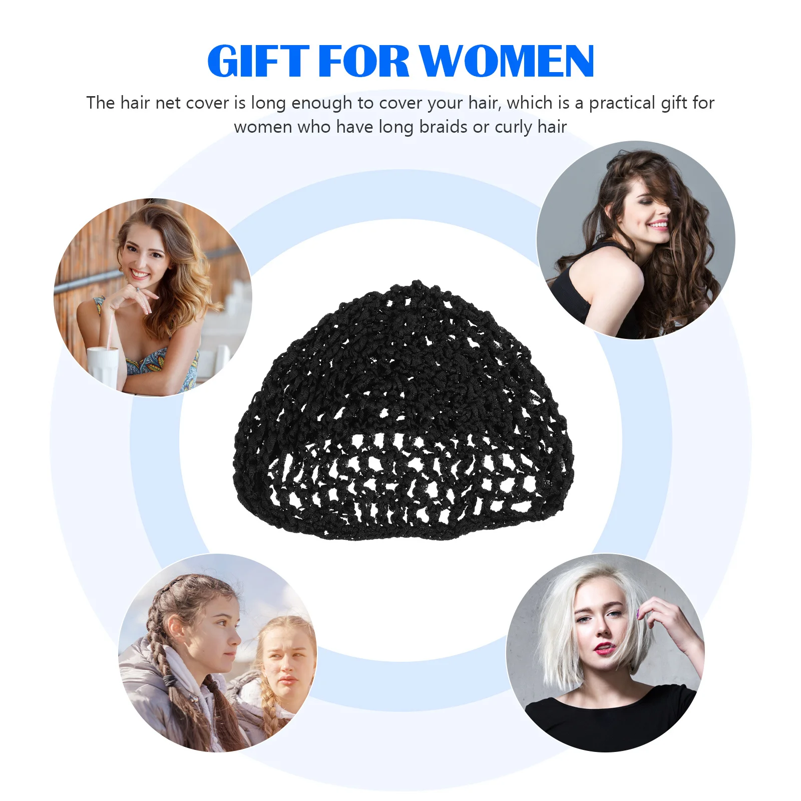 

6Pcs Mesh Crochet Hair Nets Elastic Durable Long Braids Curly Extensions Sleep Cap Styling Protector Mesh Crochet Hair Nets