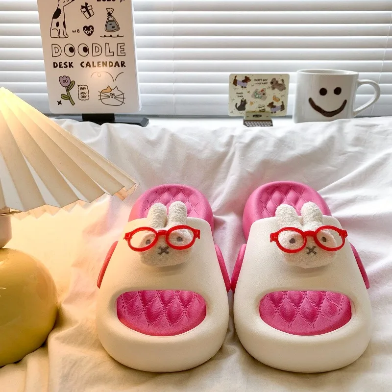 Cartoon Kawaii New Style Slippers Summer Wear Outside Thick Sole Anti-slip Home Leisure Fashion Good Quality Good Looks Miffy