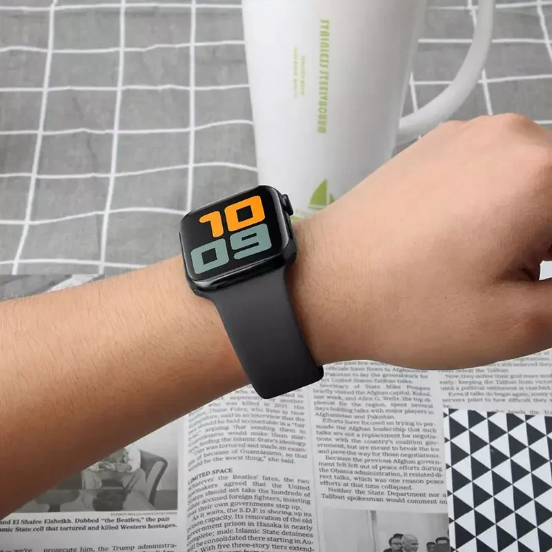 Silicone Strap For Apple Watch Band 44mm 40mm 45mm 41mm 42mm 46mm correa bracelet iwatch series 7 8 se 3 5 6 9 10 Ultra 2 49mm