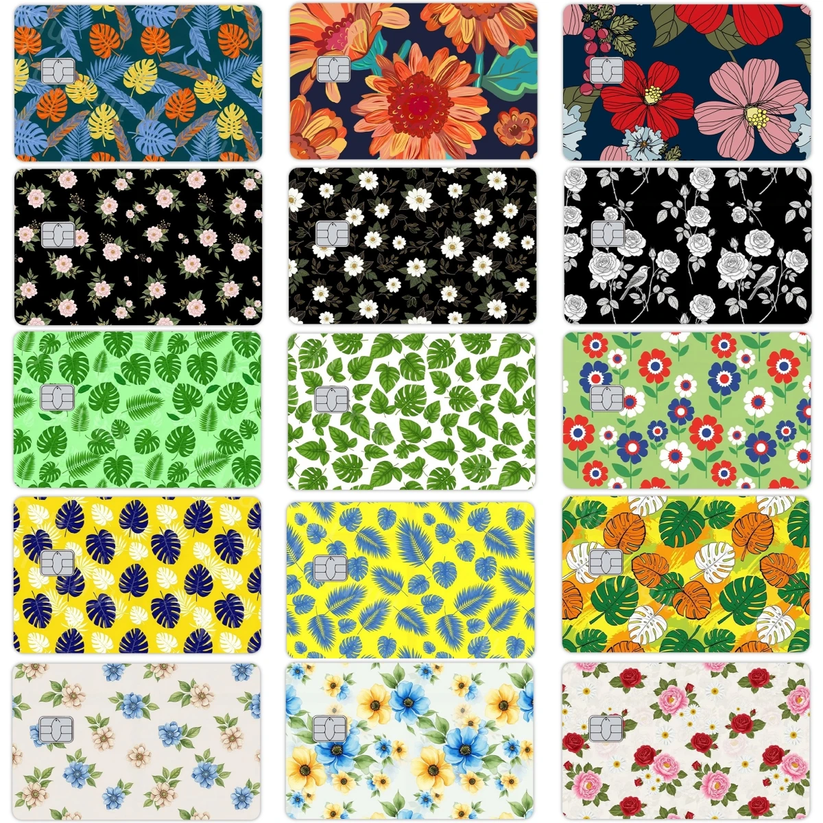 

Модные листья в стиле ретро, женская кредитная дебетовая карта, пленка, кожаный чехол с цветочным принтом, карта доступа Visa, водонепроницаемая, не выцветающая наклейка