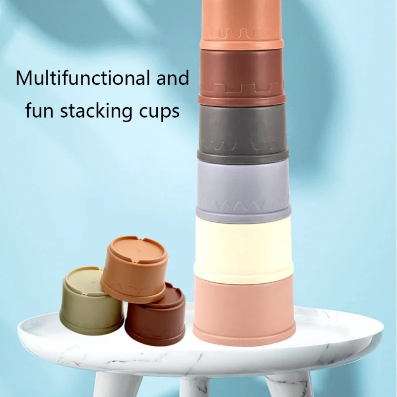 Baby Stacking Cup Toys Baby Early Educational Toys Stacking Tower Montessori Toys Baby Bath Children Gift Dropshipping