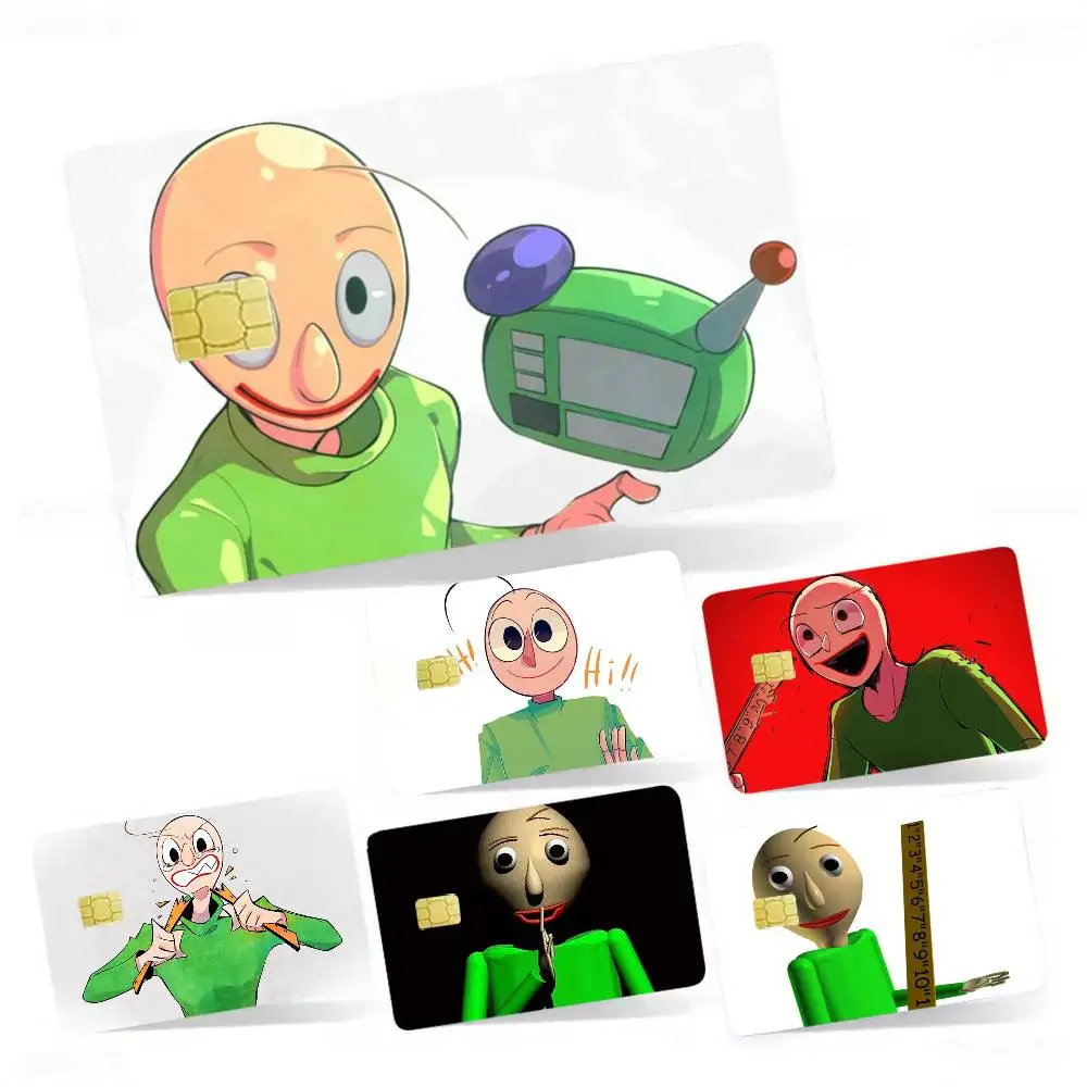 

Game Baldi's Basics 4pcs 1Set Card Stickers Small Waterproof Chip 4PCS Card Sticker Anti-Scratch