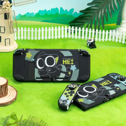 Imagen 2 del producto GeekShare LUOXIAOHEI bolsa de almacenamiento Dock Case Shell para Nintendo Switch/OLED Joy Con cubierta caja de tarjetas de juego tapas de agarre para pulgar