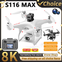 S116 MAX Drone 8K ESC HD Camera Brushless Motor Obstacle Avoidance Helicopter One Key Take off Optical Flow Quadcopters Toy Gift