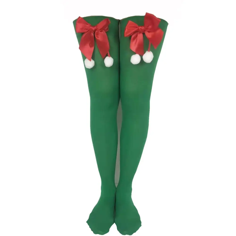 Christmas stockings party clothing accessories socks Christmas over the knee socks bow stockings