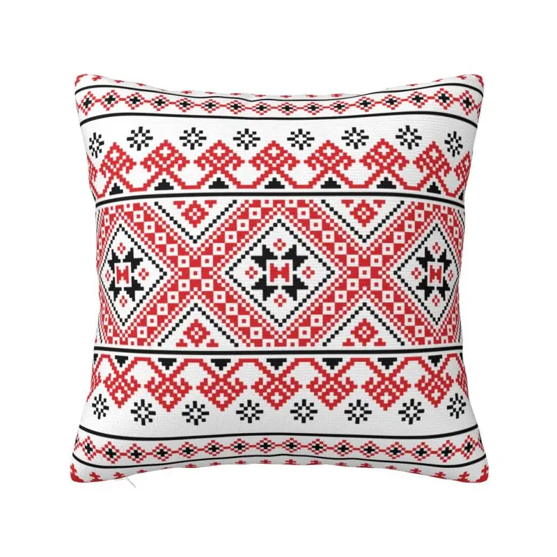 Custom Luxury Ukrainian Traditional Embroidery Cushion Covers 40x40cm Velvet Vyshyvanka Pillow for Sofa Car Square Pillowcase