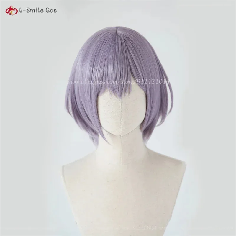 شعر مستعار كاو شنغ تشي هاي باللون الرمادي والأرجواني، مصنوع من ألياف صناعية مقاومة للحرارة، مناسب لحفلات الهالوين