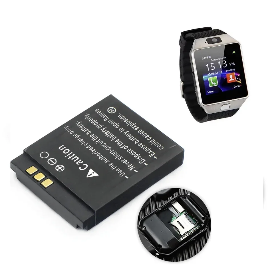 Batería para smartwatch LQ-S1 3.7V 380mAh DZ09 para DJ-09 V8 X6 AB-S1 SCX-M9 FYM-M9 GJD HKS-S1 LQS1 4