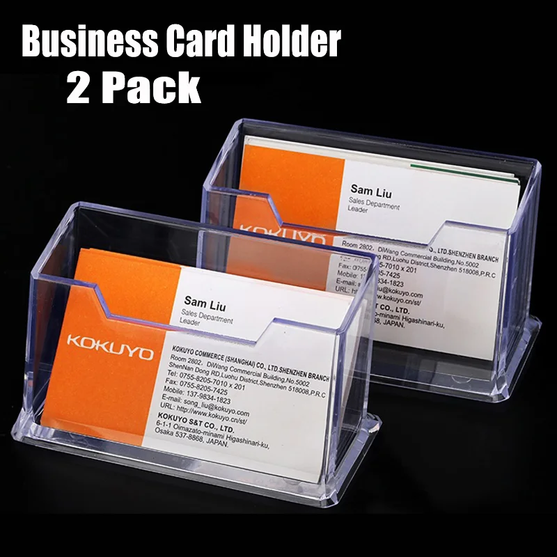 Business Card Holder Transparent Acrylic Card Storage Box Business Large Capacity Office Desktop Business Card Box Display Stand