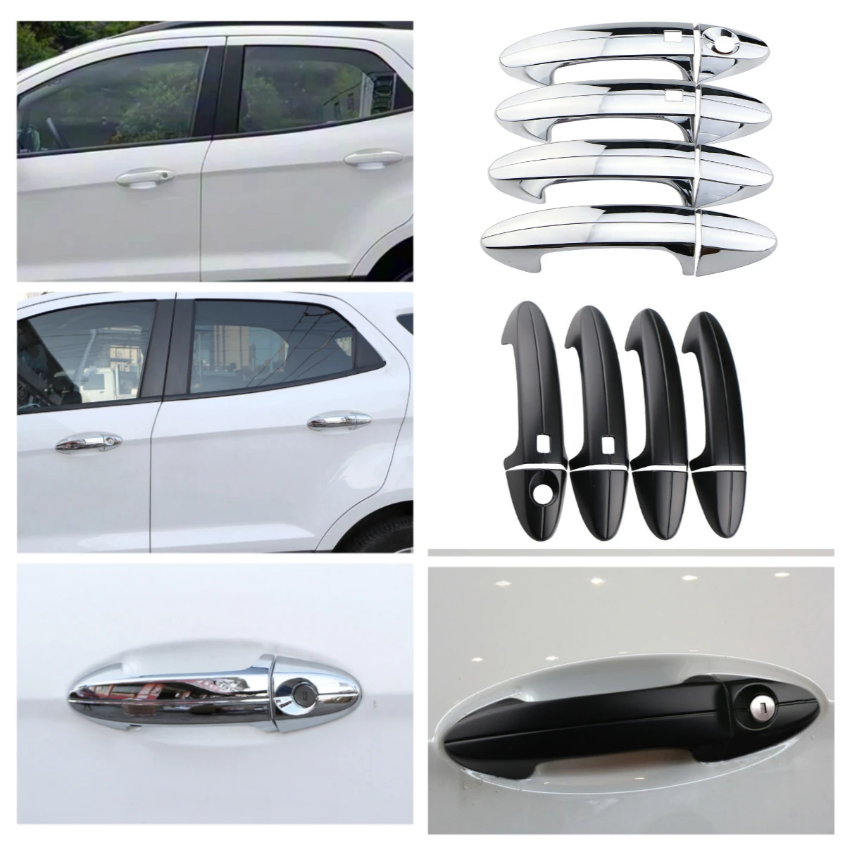 

Защитная крышка дверной чаши, защита от царапин, наружные накладки на дверные ручки, наклейка для Ford Ecosport 2018-2022, аксессуары из АБС-пластика