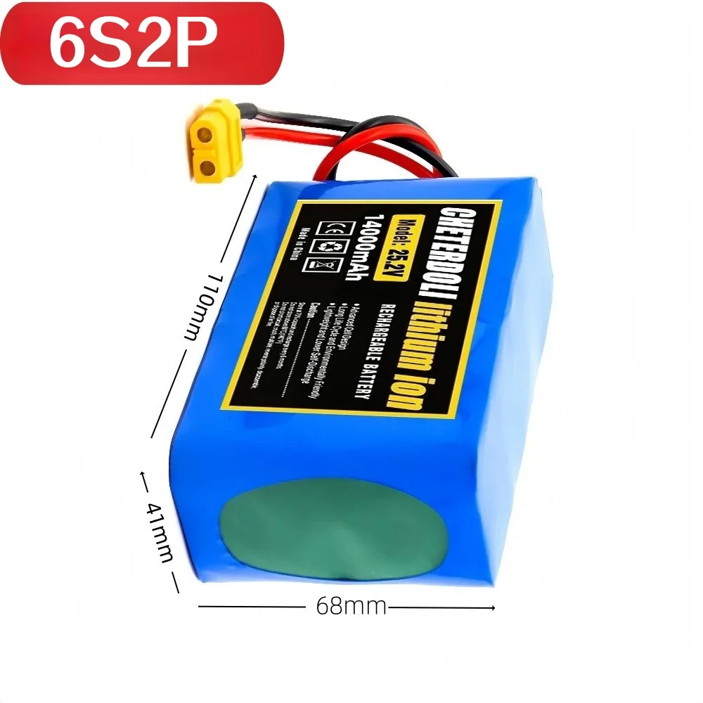 

6S2P 18650 25.2V 14Ah (14000mAh) Rechargeable Lithium-ion Battery for Electric Hoverboard Electric Scooter Replacement.