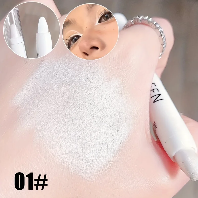 1pc Glinsterende Hoogtepunt Stick Glitter Witte Oogschaduw Potlood Heldere Ogen Oogverblindend Effect Make-up Markeerstift cosmetica producten