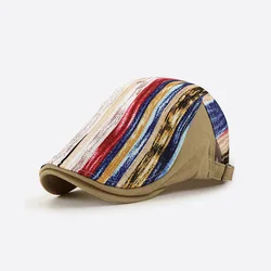 5 Colors Adjustable Newsboy Hat Men Women Vintage Beret Cabbie Ivy Caps Patchwork Flat Cap Gatsby Driving Bonnets