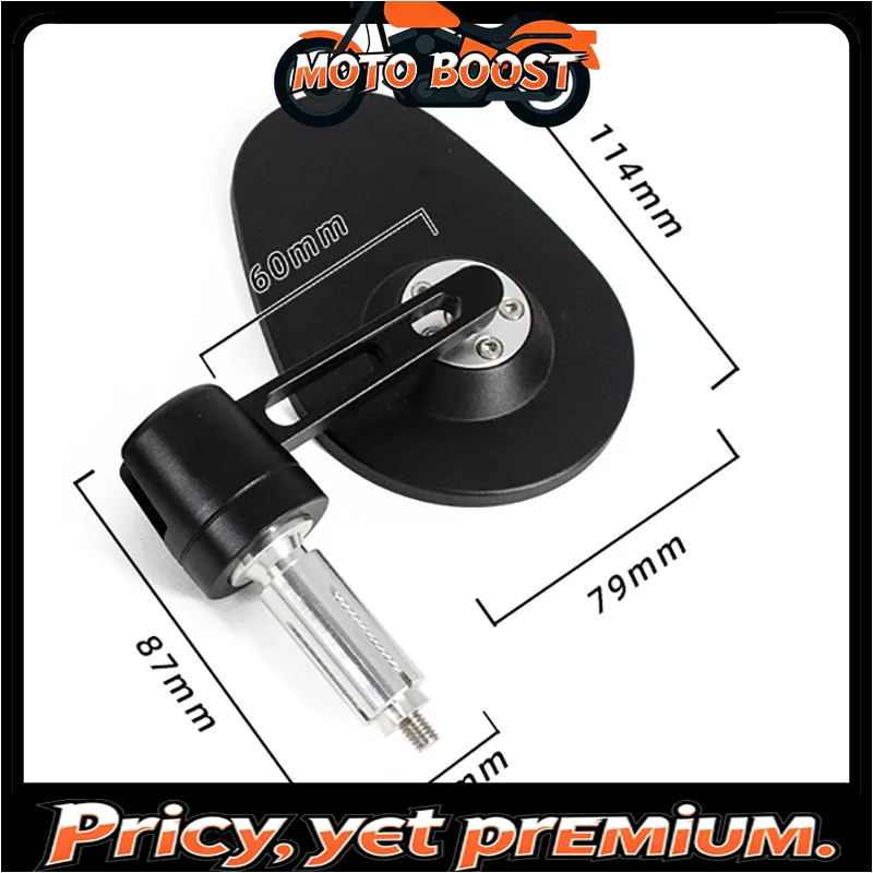 】12-18mm Inner Size Oval CNC Aluminum Motorcycle Handle Bar End Rotate 360 degrees Foldable Rear View Side Mirrors