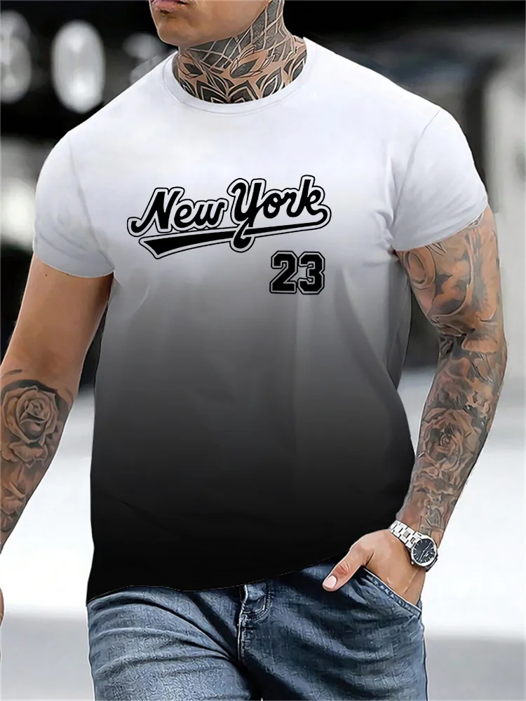 2024 new pattern T-shirt men's short sleeved loose round neck T-shirt personalized street Harajuku T-shirt