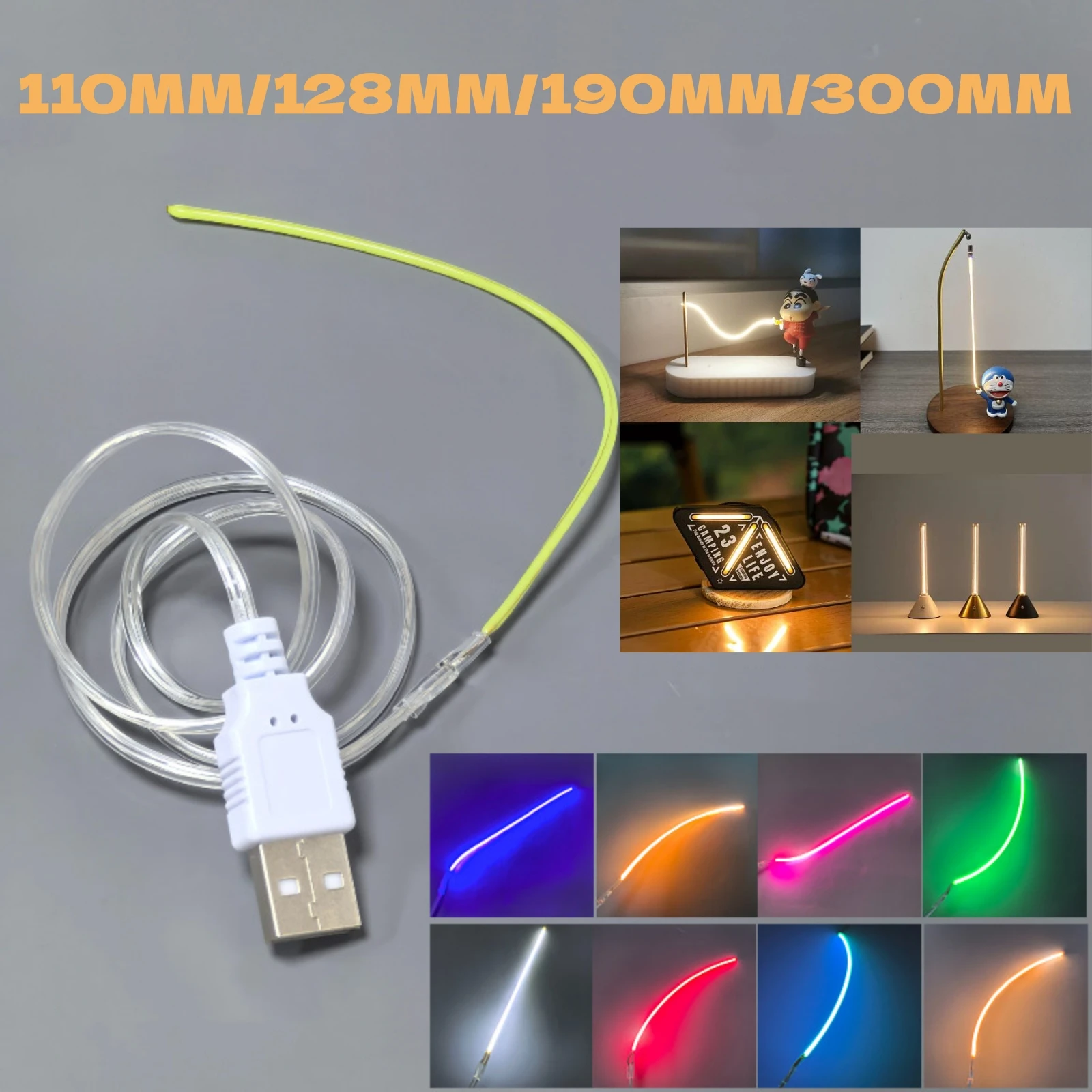 DC 5V USB LED Filament Flexible 360° Glowing Luminous Bendable DIY Creative Edison Bulb Lamp Parts Diode Lighting