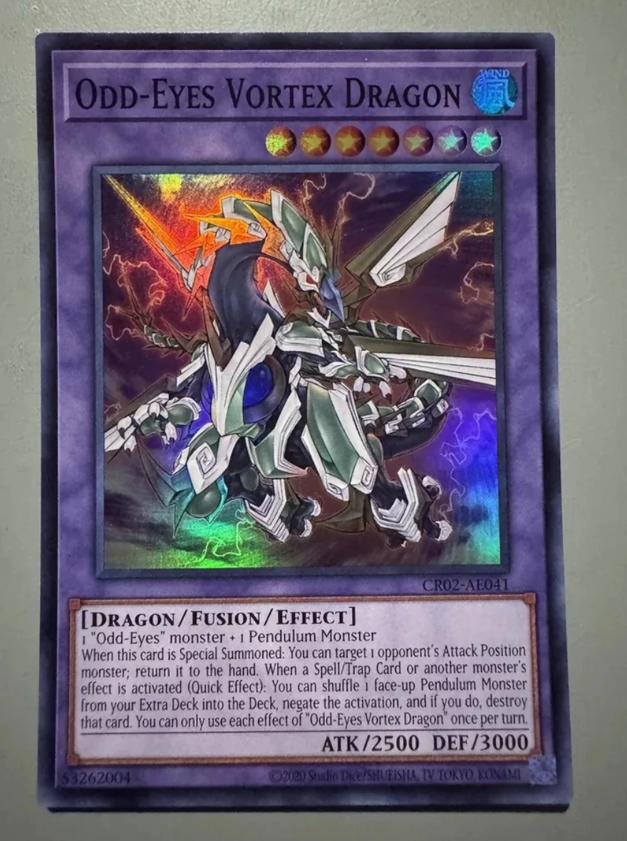 Yugioh KONAMI DUEL Monster CR02-AE041 ODD-Eyes Vortex Dragon ซุปเปอร์สร้อยข้อมือคอลเลกชันภาษาอังกฤษมิ้นท์การ์ด