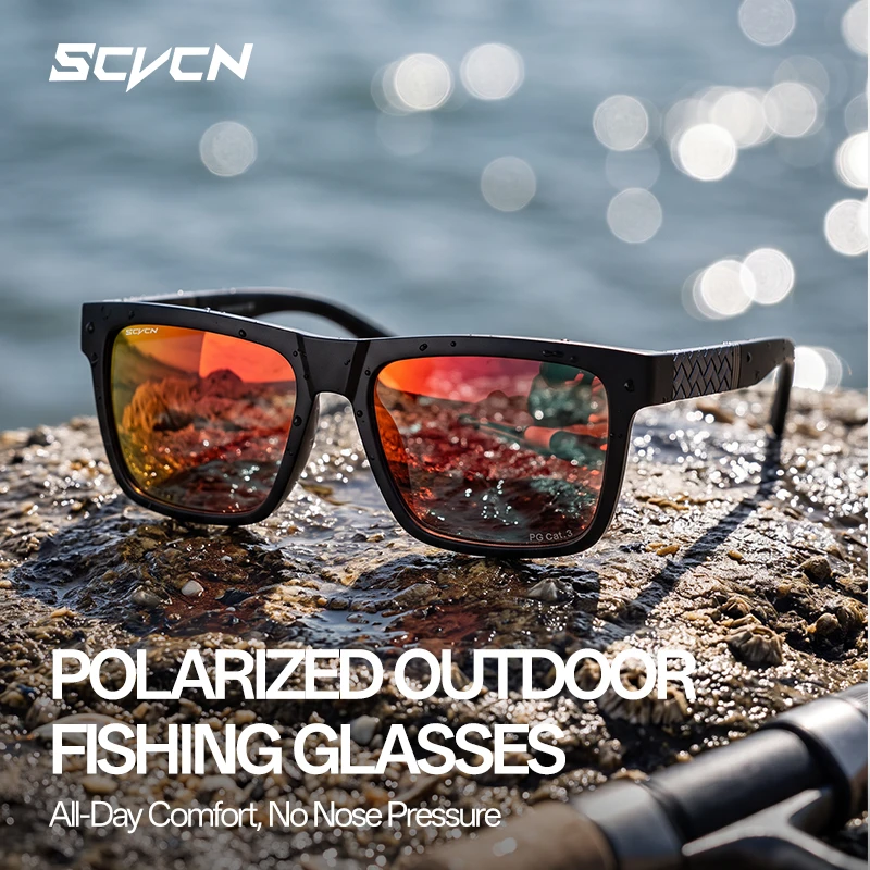 SCVCN Anti-Glare Polarized Fishing Sunglasses HD Cycling Stylish Sports Glasses UV400 Outdoor Running Driving Hiking Sunglasses