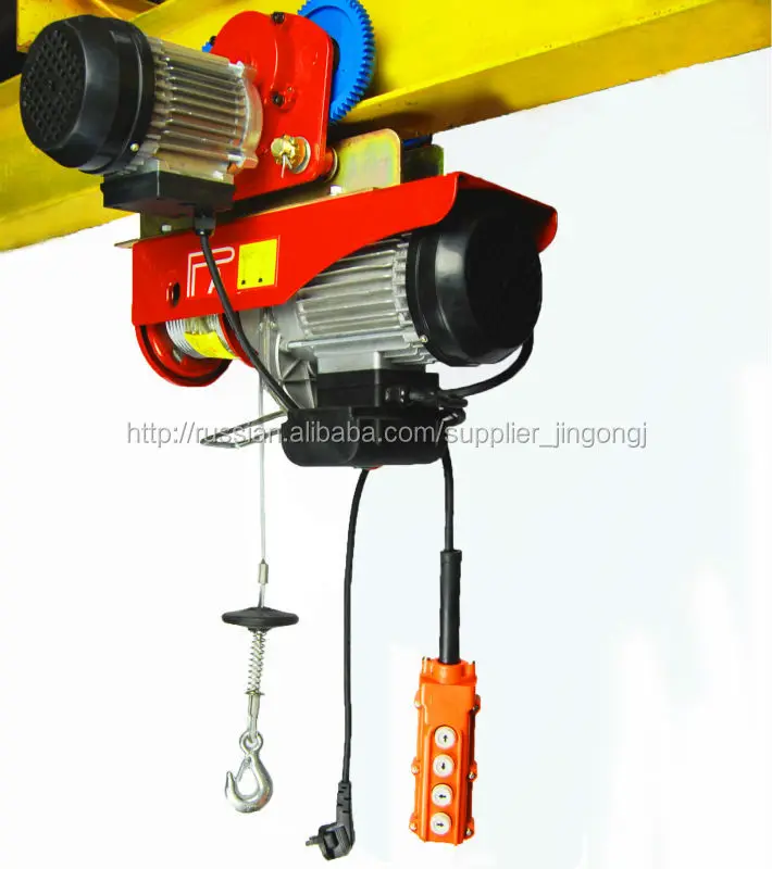 220V 500KG Electric Mini Crane For Work Shop Steel Cable Hoist With Controller