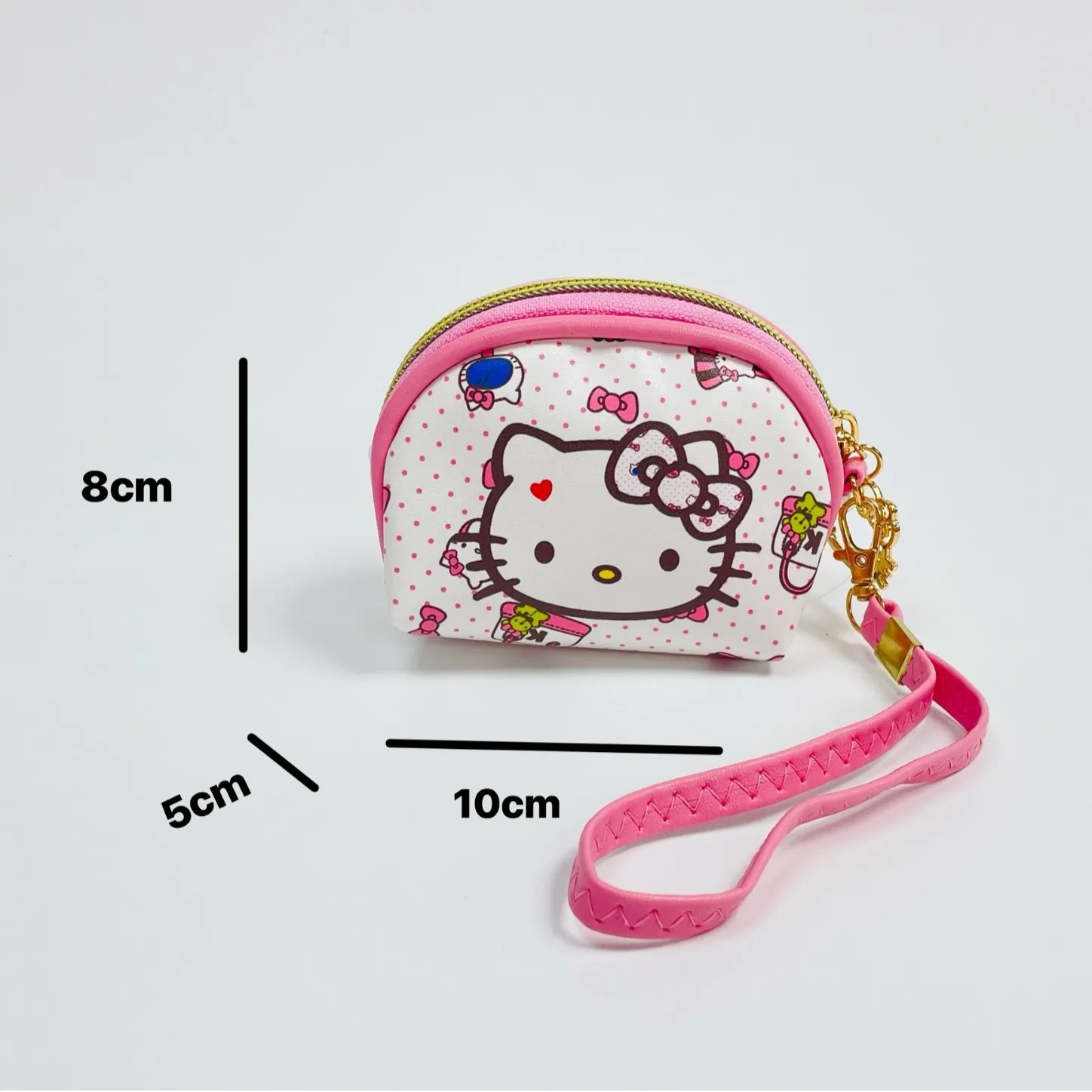 Śliczna portmonetka Hello Kitty Kawaii Mini portfel z uchwytem dla kobiet Dziewczyny Przenośny brelok do kluczy Torebka na pieniądze Prezent