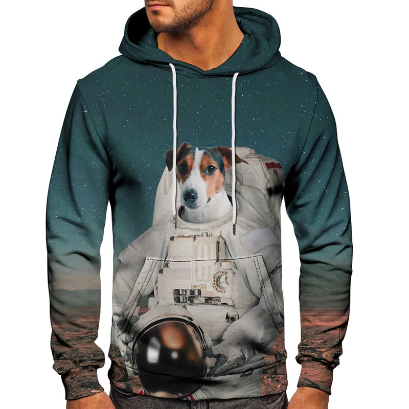 Mens Fashion Animal 3D Graphic Dog Pug 3D Print Hoodies Female Harajuku Clothing Hooded Sweatshirts Outdoor Pullover Size S-6XL