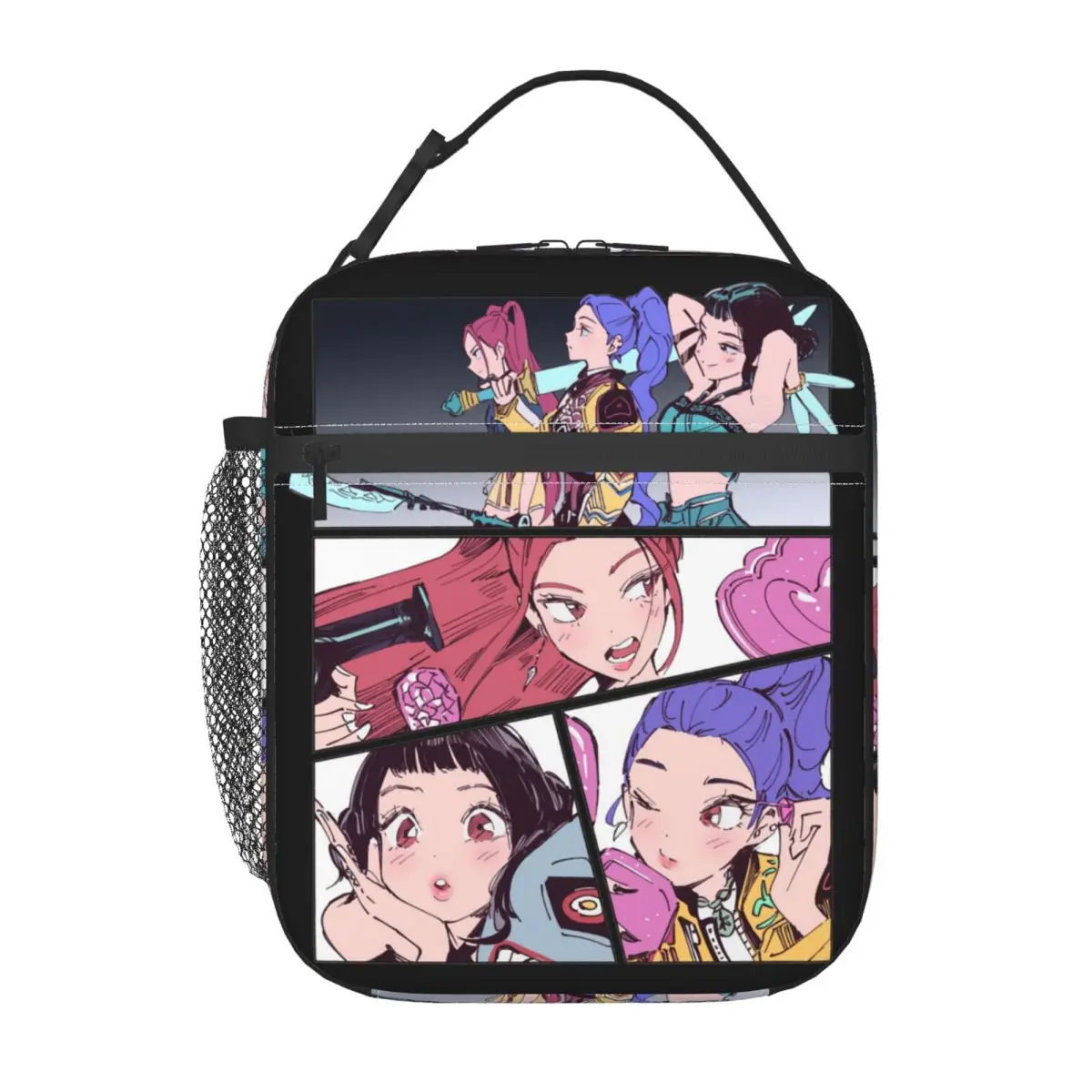 مخصص KPops هنتر الشياطين الحرارية معزول أكياس الغداء النساء جينو الطفل ساجا المحمولة حقيبة الغداء للأطفال تخزين عبوة طعام #2