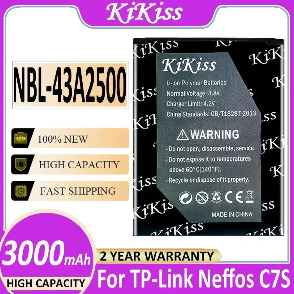 

3000Mah Nbl-43A2500 High Performance Mobile Phone Battery For TP-Link Neffos C7S TP7051A TP7051C