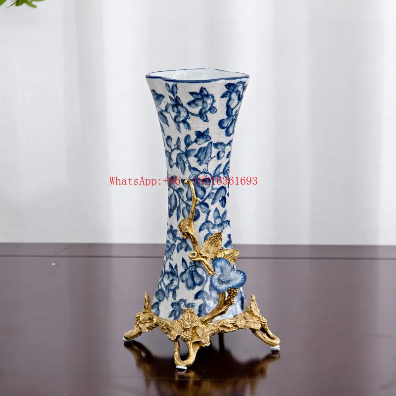 Limited Offer Luxury High-end Ceramic Inlaid Vase, New Chinese Furniture, Living Room Flower Arrangement, Medieval Flower Uten