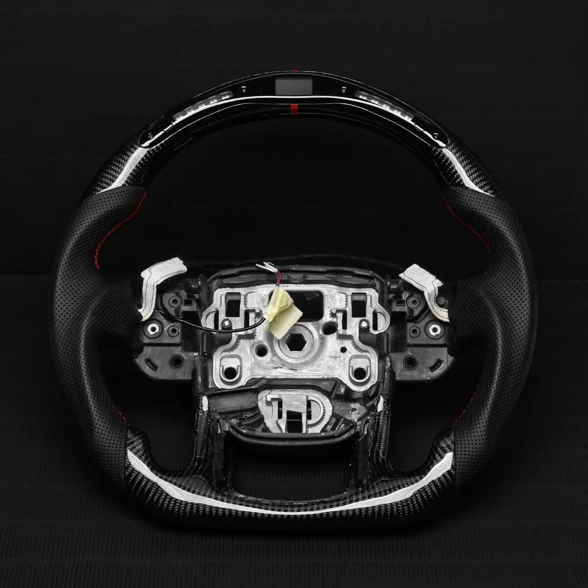 Real Carbon Fiber LED Sport Steering Wheel Compatible with Range Rover Sport L494 L405 L462, Aftermarket Racing Wheel with LED