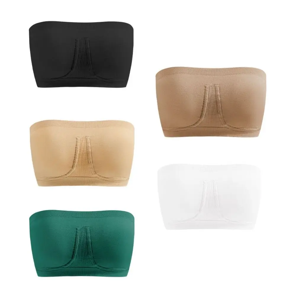 Weicher, rutschfester, trägerloser, unsichtbarer BH, stoßfester Büstenhalter mit vorderer Schnalle für Damen, Röhrenoberteil, Unterwäsche, kabelloses Bralette, Hochzeit