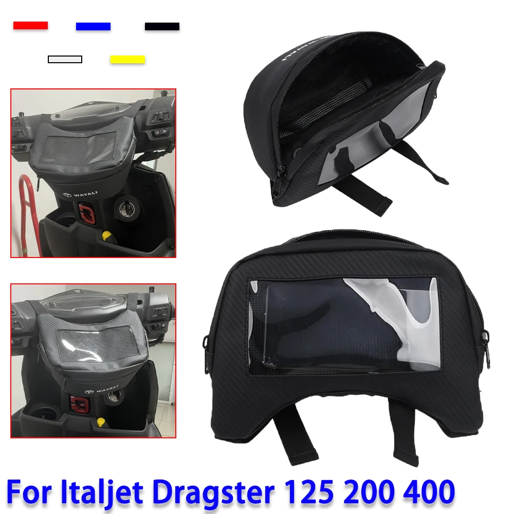 

Motorcycle Front Tool Bags Storage Leather Pouch Storage Touch Screen Waist Bag For Italjet Dragster 200 125 250 400 Accessories