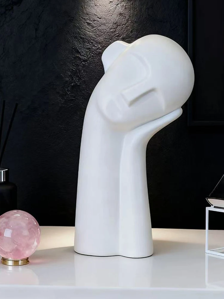 Nordische Abstrakte Kontemplations-Denker-Porträt-Skulptur Dekorative Kunst Hochwertige Luxus-Heimdekoration Geschenk – Detail 2