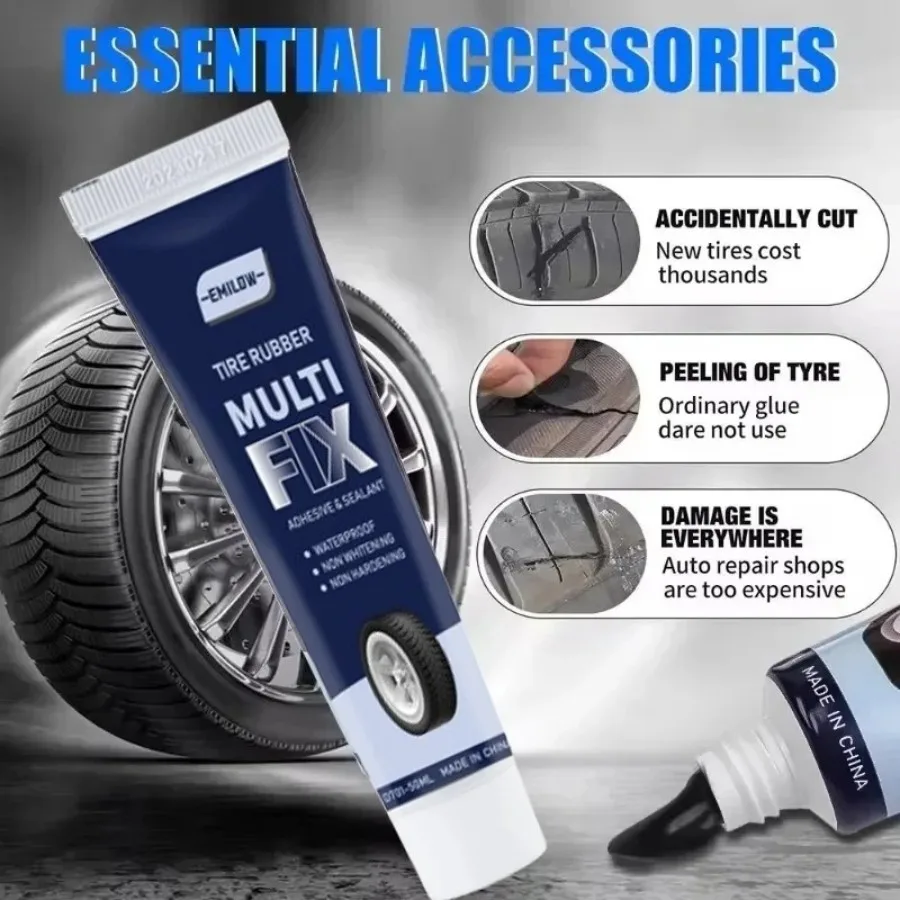Universal Tire Repair Glue, Tire Sealant, Car Tire Repair Gel Tire Repair Gel Rubber Adhesive Not Corrosive Tire Scratches Crack image 4