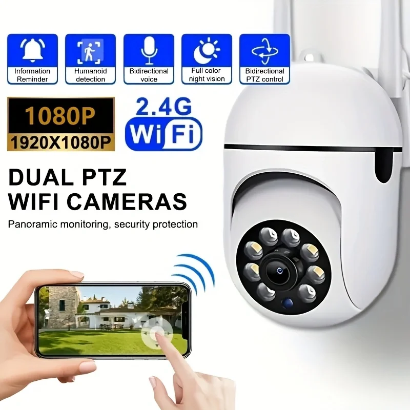 JOOAN 1080P Security WIFI Camera Indoor/Outdoor Wireless 360° PTZ WiFi Camera Motion Tracking Night Vision Pets Monitoring