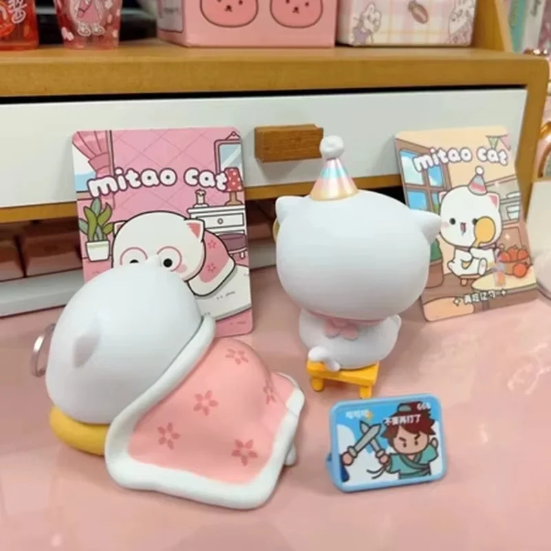 Spot Mitao Cat Peach Cat Love Like Peach Series Blind Box Q Version Anime Figure Mystery Box Surprise Guss Bag Collectible Toys